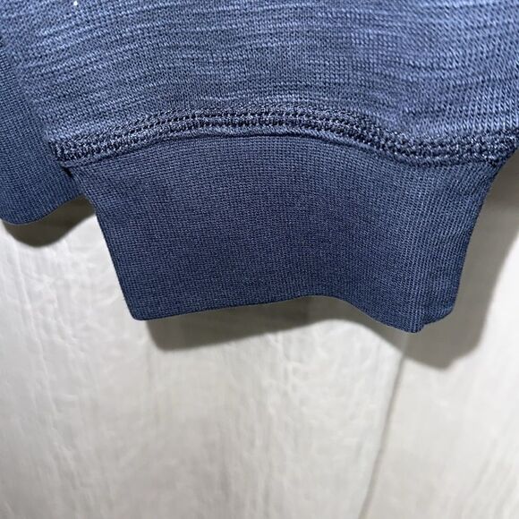 ORVIS XL Heather Navy Mock Neck Quarter Zip Knit Sweater - Picture 5 of 13